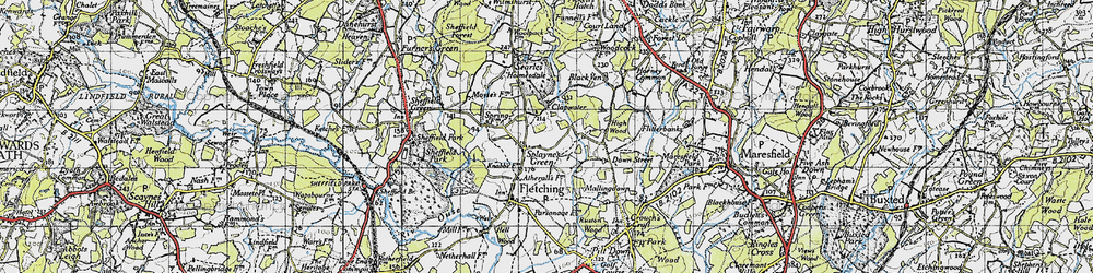 Old map of Splayne's Green in 1940