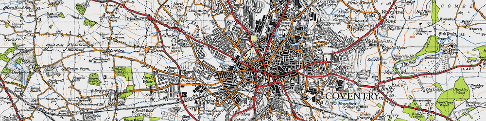 Old map of Spon End in 1946