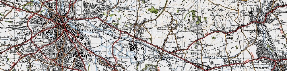 Old map of Spondon in 1946