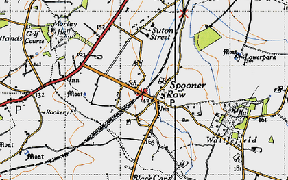 Old map of Spooner Row in 1946