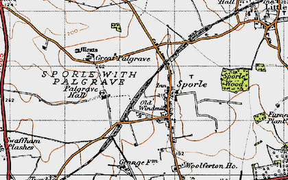 Old map of Sporle in 1946