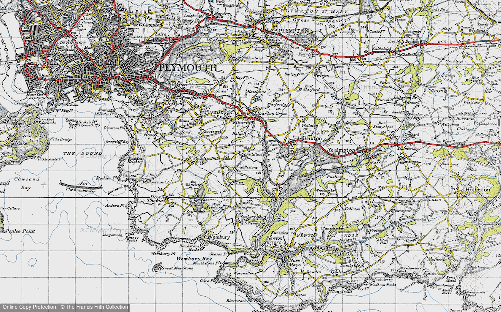 Old Map of Spriddlestone, 1946 in 1946