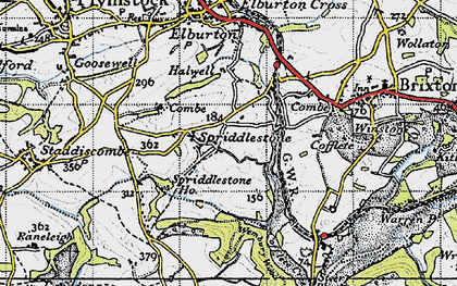 Old map of Spriddlestone in 1946
