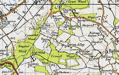 Old map of Sprig's Alley in 1947