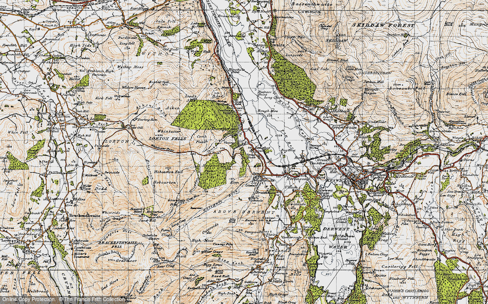 Old Map of Historic Map covering Bog Ho in 1947