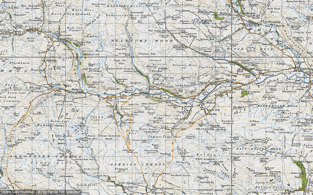 Old Map of Historic Map covering Blea Barf in 1947