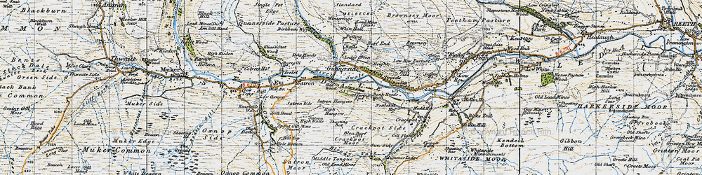 Old map of Bloody Vale in 1947