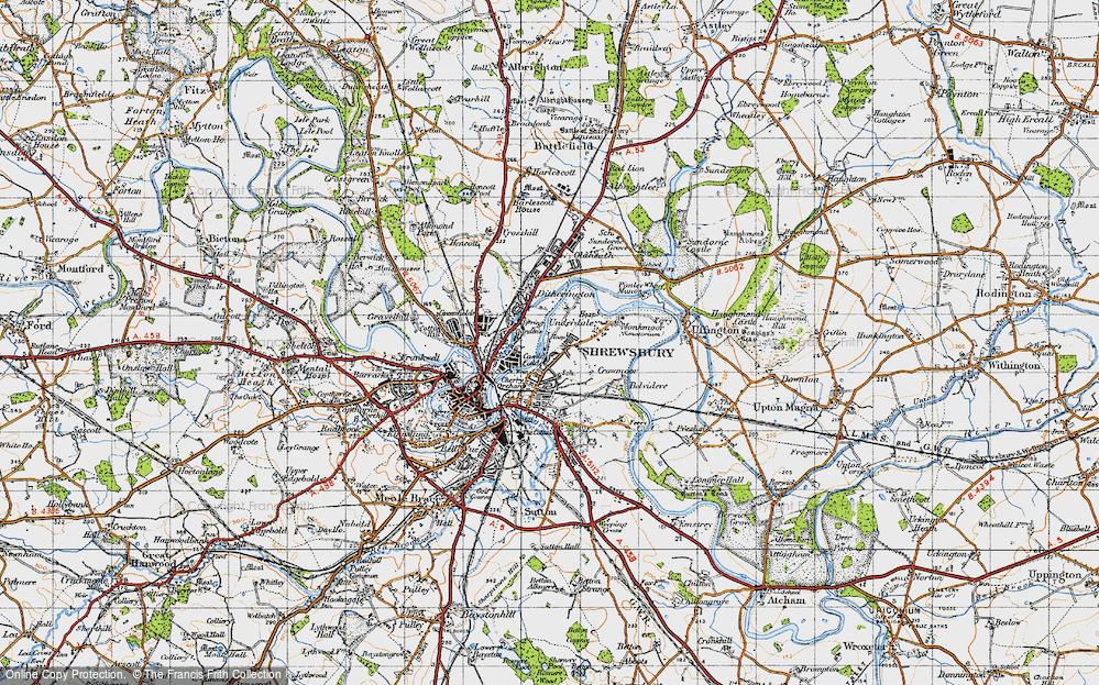 Old Map of Spring Gdns, 1947 in 1947