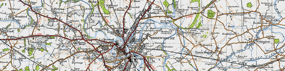 Old map of Spring Gdns in 1947