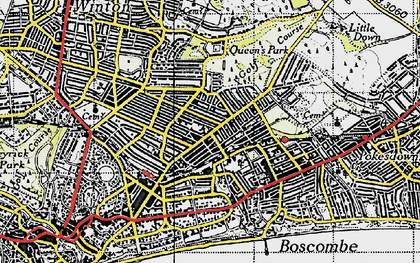 Old map of Springbourne in 1940