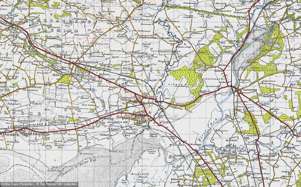 Old Map of Historic Map covering Aitchisons Bank in 1947