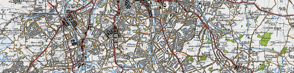 Old map of Springfield in 1947