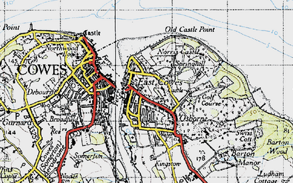 Old map of Solent, The in 1945