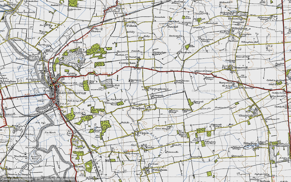 Old Map of Historic Map covering Somerby in 1947