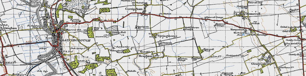 Old map of Springthorpe in 1947