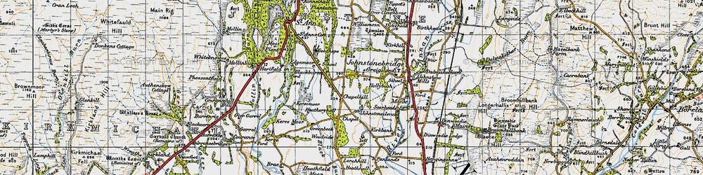 Old map of Yett in 1947
