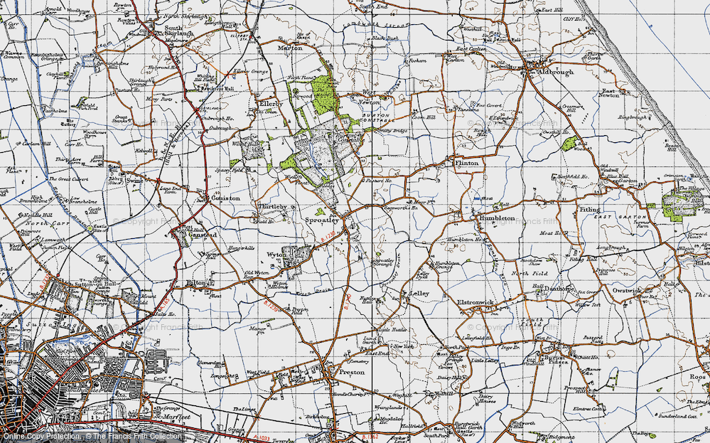 Old Map of Sproatley, 1947 in 1947