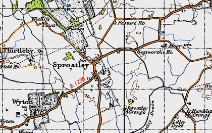 Old map of Sproatley in 1947