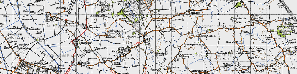 Old map of Sproatley in 1947