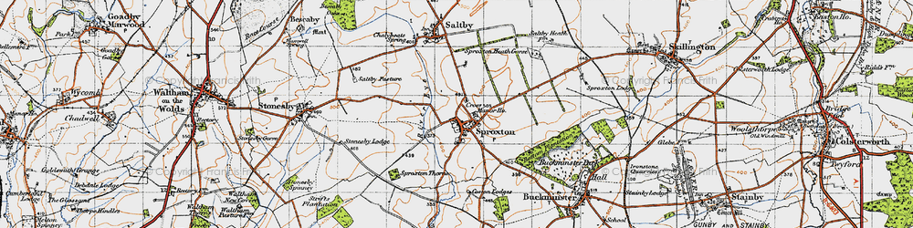 Old map of Bottom Plantation in 1946