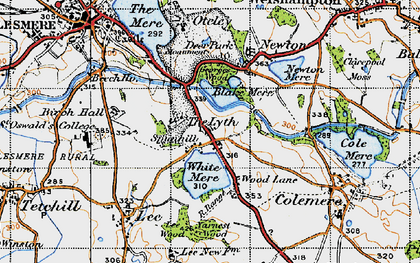 Old map of Blake Mere in 1947