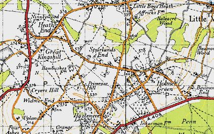 Old map of Spurlands End in 1946