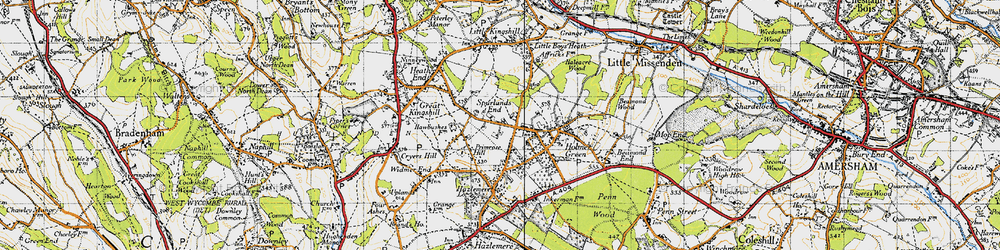 Old map of Spurlands End in 1946