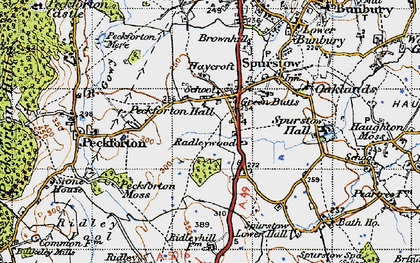 Old map of Spurstow in 1947