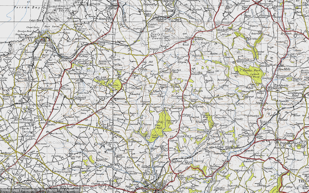 Old Map of St Allen, 1946 in 1946