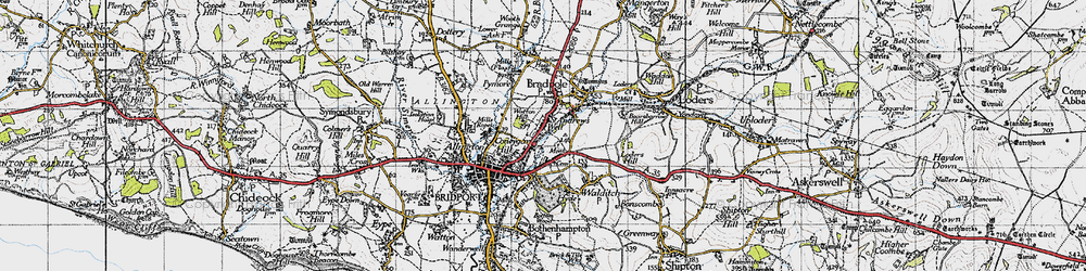 Old map of St Andrew's Well in 1945