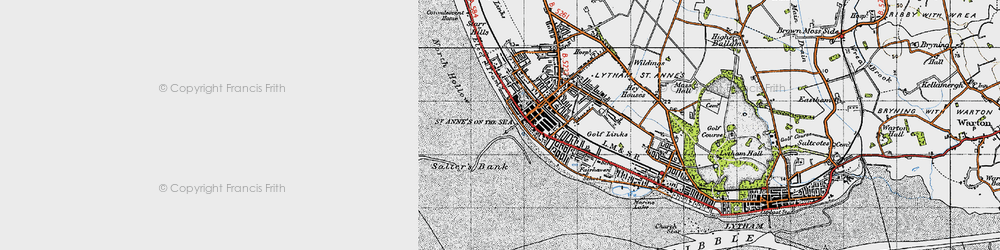 Old map of St Annes in 1947