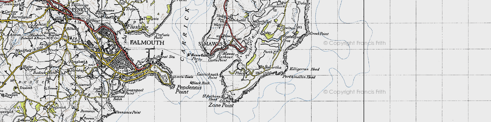 Old map of Zone Point in 1946