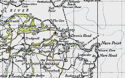 Old map of St Anthony-in-Meneage in 1946