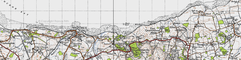 Old map of St Audrie's Bay in 1946