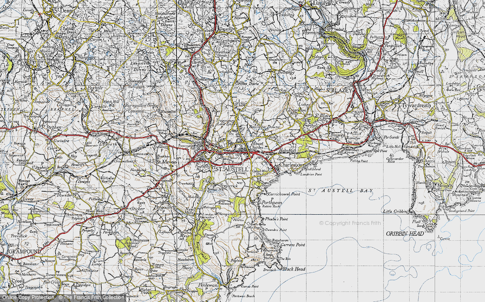 map of st austell Map Of St Austell 1946 Francis Frith map of st austell