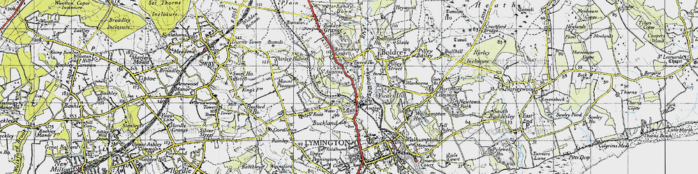 Old map of St Austins in 1945