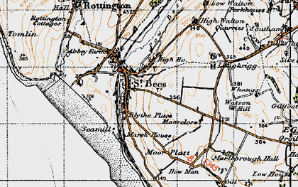 Old map of St Bees in 1947