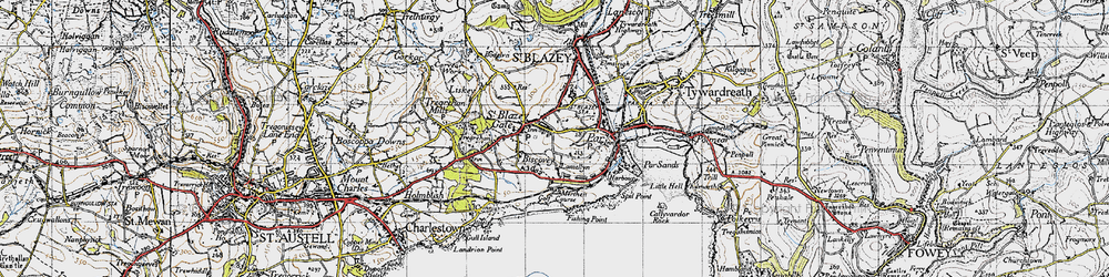 Old map of St Blazey Gate in 1946