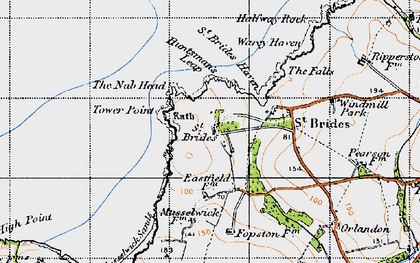 Old map of St Brides in 1946