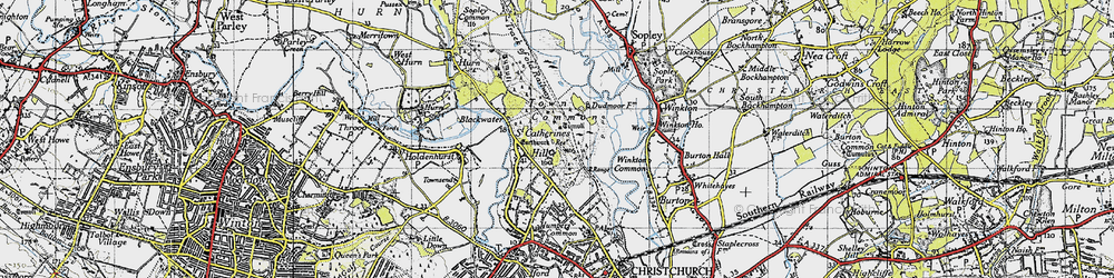 Old map of St Catherine's Hill in 1940