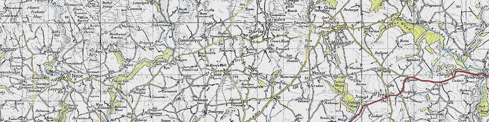 Old map of St Cleer in 1946