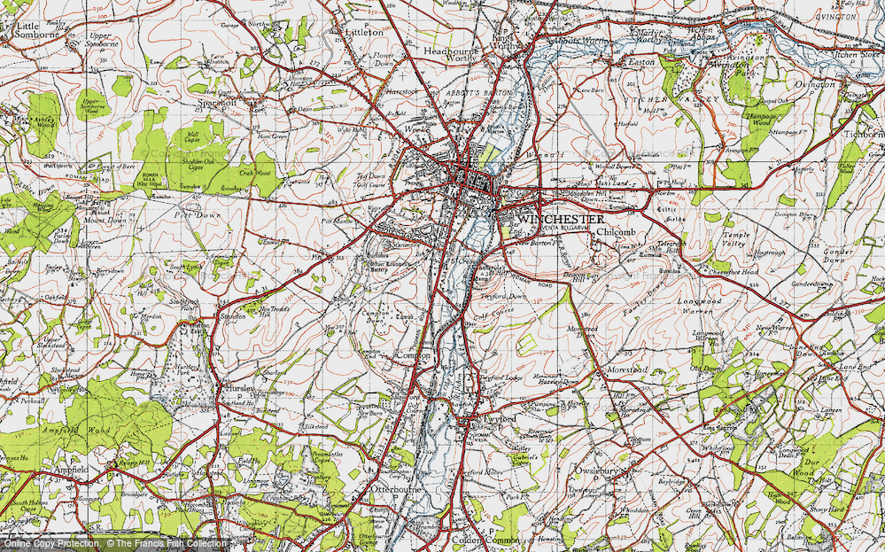Old Map of St Cross, 1945 in 1945