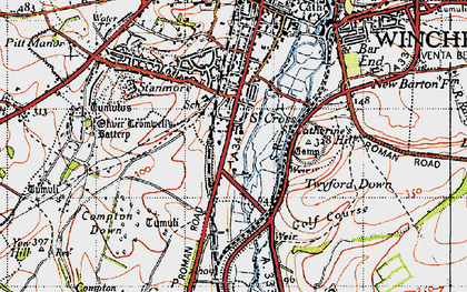 Old map of St Cross in 1945