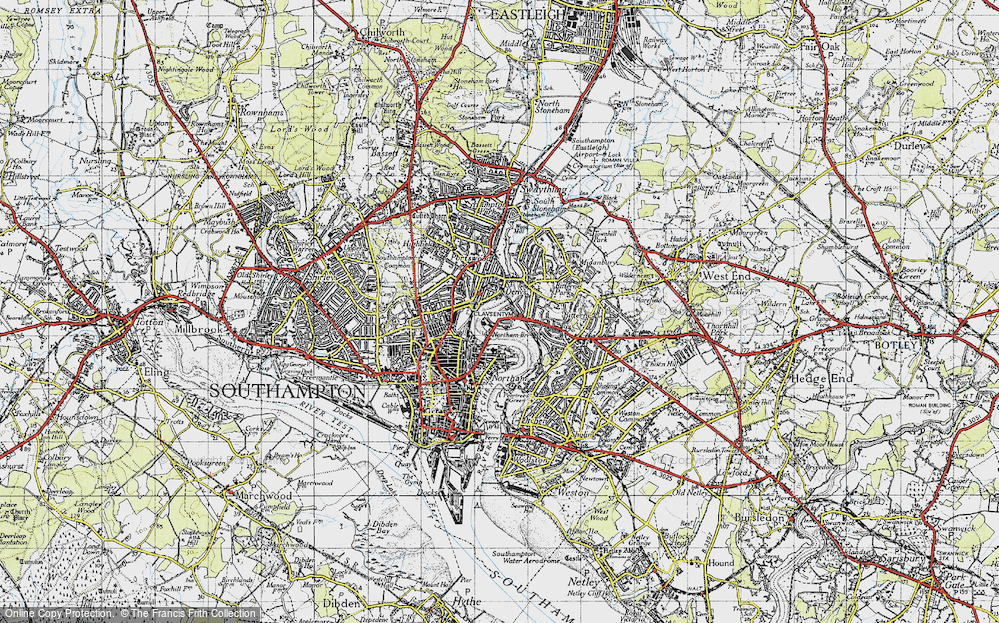 Old Map of St Denys, 1945 in 1945