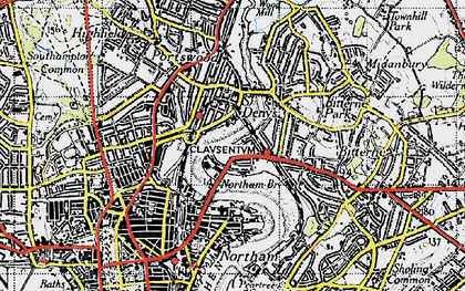 Old map of St Denys in 1945
