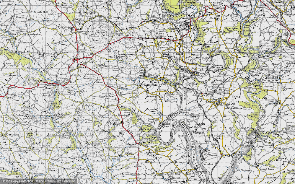 Old Map of Historic Map covering Burraton in 1946