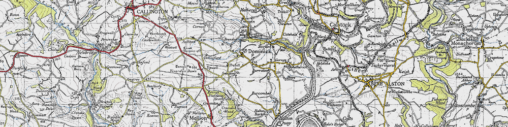 Old map of Burraton in 1946
