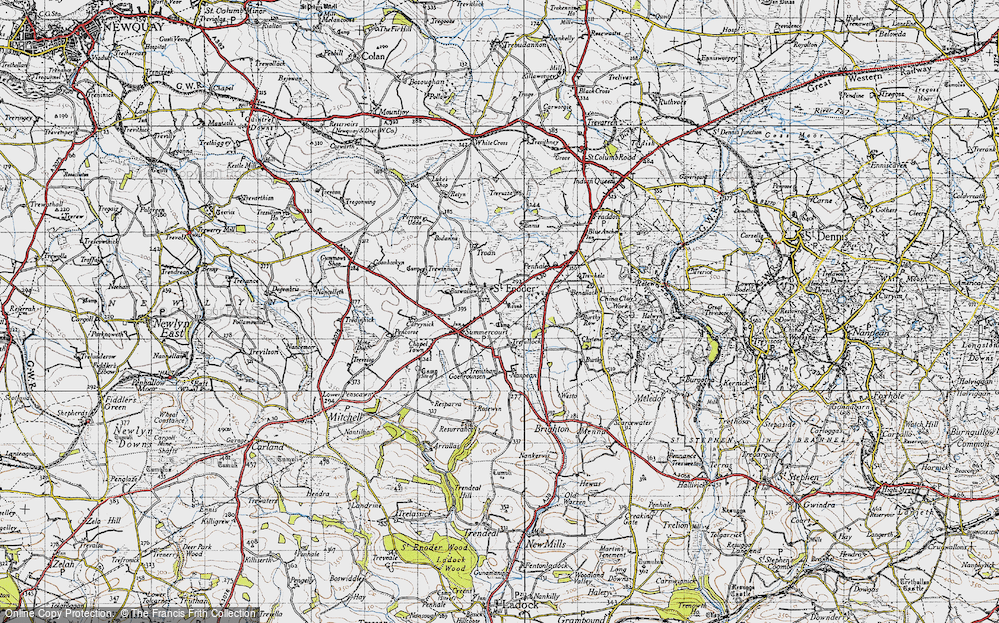 Old Map of Historic Map covering Benallack in 1946