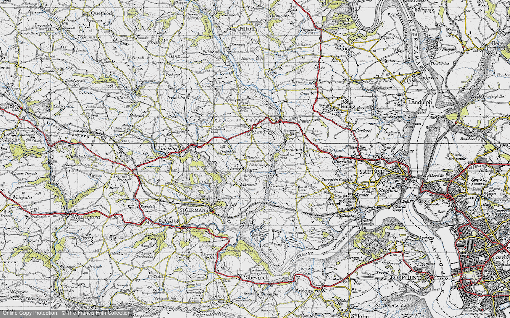 Old Map of Historic Map covering Berry Hill in 1946