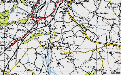 Old map of St Erth in 1946